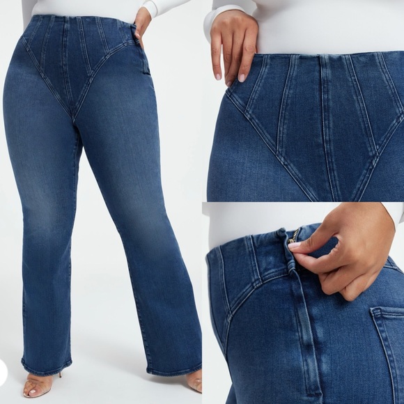 Good American Mega Compression Flare High Waist Jeans - Picture 4 of 15